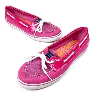 Sperry Pink Glitter Boat Shoes